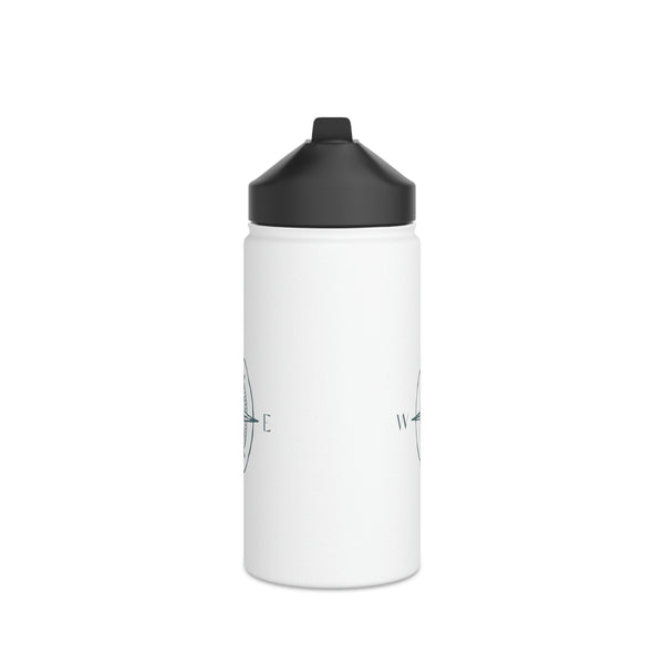 Compass Design Stainless Steel Water Bottle, Standard Lid