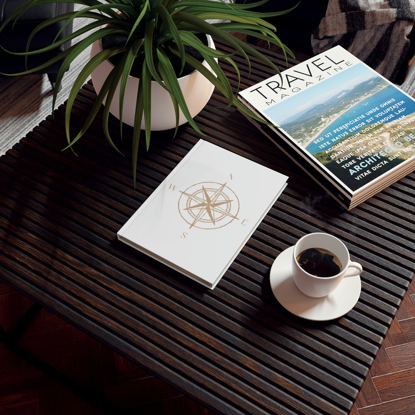 Compass design Hard Backed Journal - ruled, blank or graph