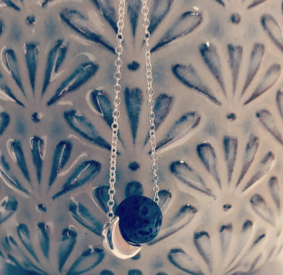 Silver Moon Aromatherapy Necklace