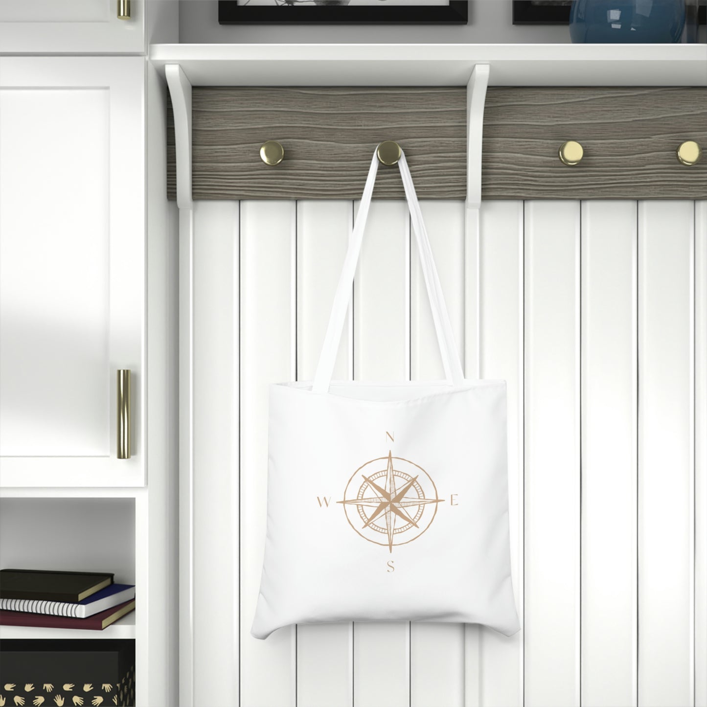 Compass gold design Shoulder Tote Bag